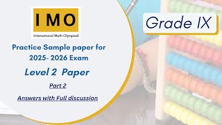 International Math Olympiad (IMO) Level 2- SOF previous year paper for Class 9 - part 2/7