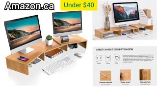 Under $40 -Dual Monitor Stand Riser Unboxing Assembly|Work From Home Setup|Best Monitor Riser