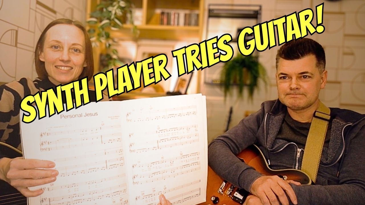 Teaching a synth player Personal Jesus on the guitar