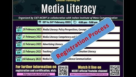 Online Training on Media Literacy | Registration Process | CIET | NCERT
