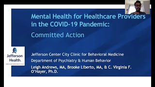 Committed Action Mental Health For Healthcare Providers In The Covid-19 Pandemic