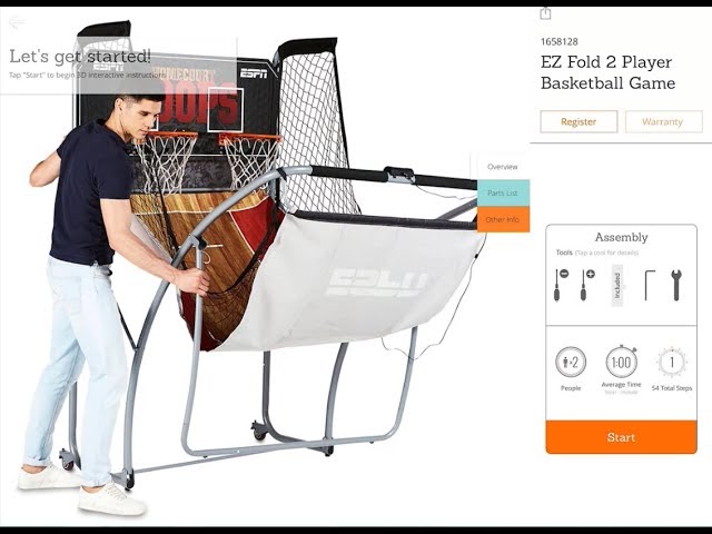 ESPN EZ Fold and EZ to Assemble 2-Player Basketball Game