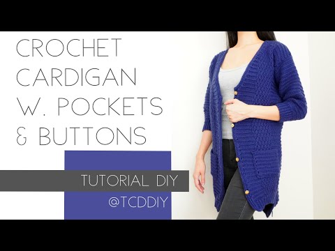 How to Crochet a Cardigan w. Buttons (CLASSIC) | Tutorial DIY