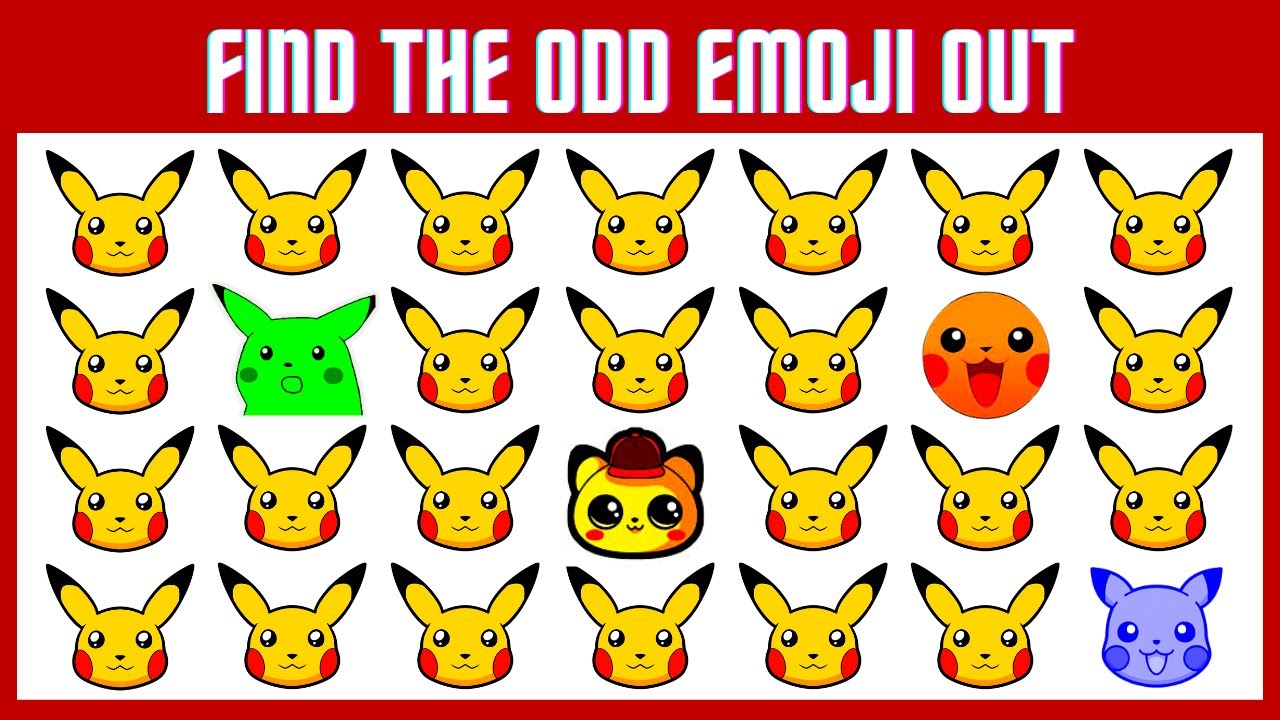 FIND THE ODD EMOJI OUT 🔍 POKEMON PUZZLE GAME EMOJI PUZZLE QUIZ 51 pokemon pokemongame