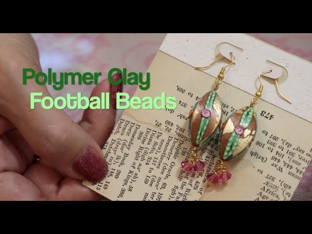 Polymer Clay Football Beads Simple and Beautiful