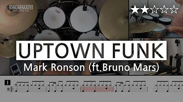 [Lv.04] Uptown Funk - Mark Ronson (ft.Bruno Mars) (★★☆☆☆) Pop Drum Cover, Score, Sheet,Lessons