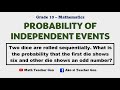 Probability of Independent Events Quiz