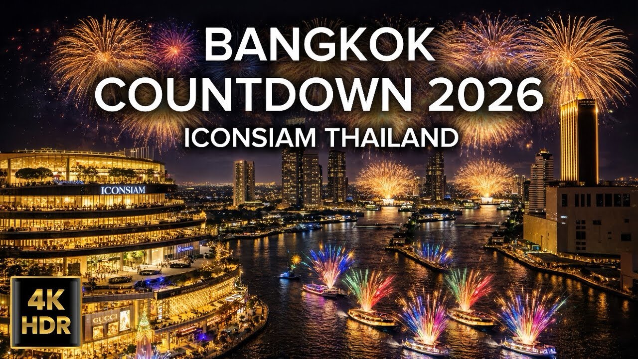 🇹🇭 4K HDR | ICONSIAM BANGKOK New Year Countdown 2026 🎆 Epic Fireworks & Drone Show