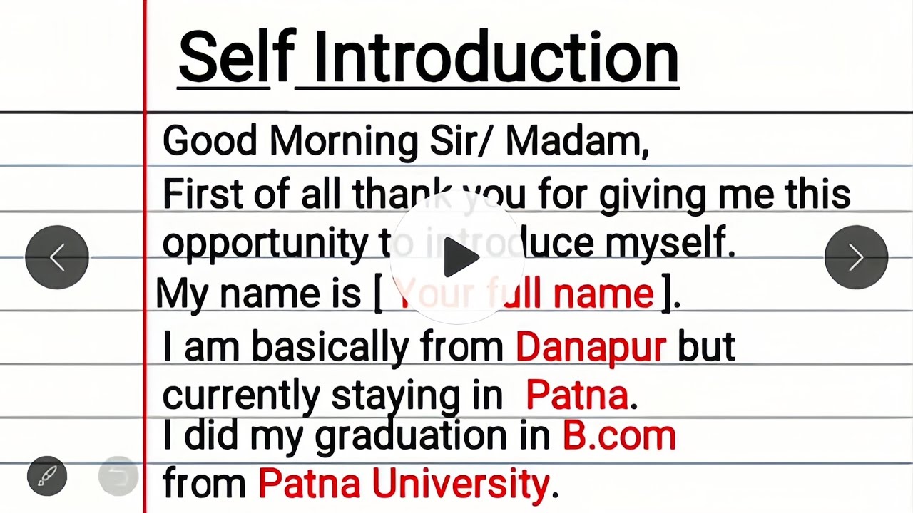 🤔 Self introduction in interview / How to introduce yourself in ...