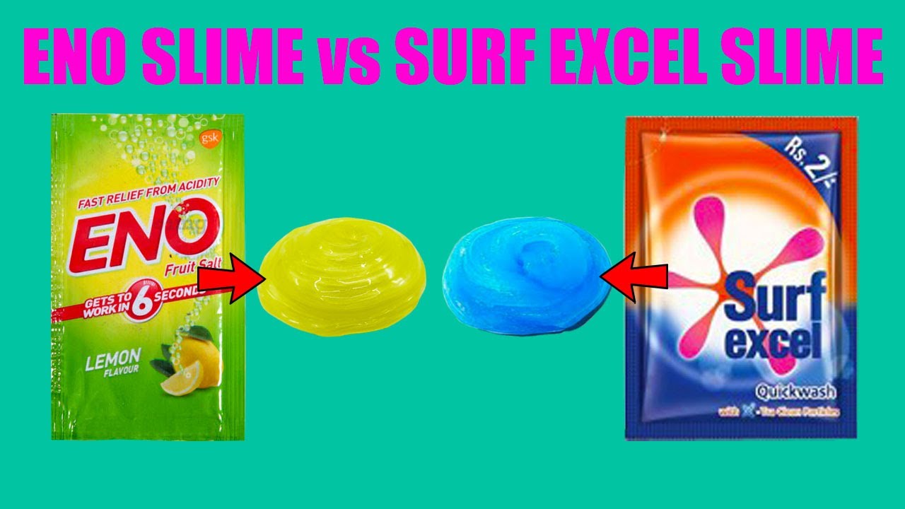 Eno Slime Vs Surf Excel Slime Surf Excel Ways To Make Slime Slime