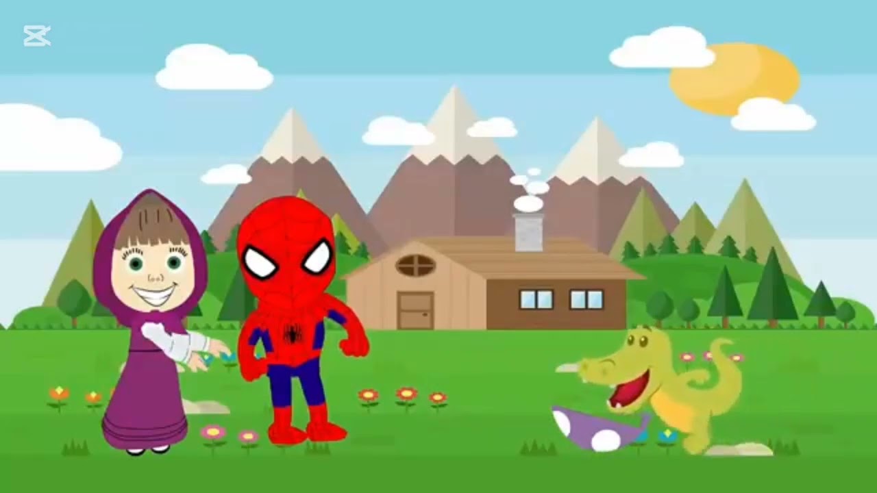 Spiderman and Masha Baby Pick it up Dinosaur love Story Spiderman Elsa Superheroes In Real Life