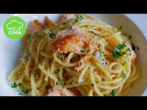 Video: Pasta Mit Lachs In Einer Cremigen Knoblauchsauce