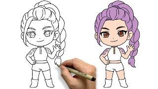 Drawing Chibi Rumi from KPop Demon Hunters | Cute HUNTR/X Character Fan Art for K-Pop Fans