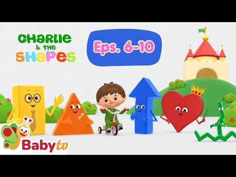 Learning Colors & Shapes with Charlie! 🔷😊 | Heart, Diamond & Square | Baby TV for Kids
