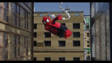 Spider-Man Web Swinging in LEGO – 3D Animation Made in Blender