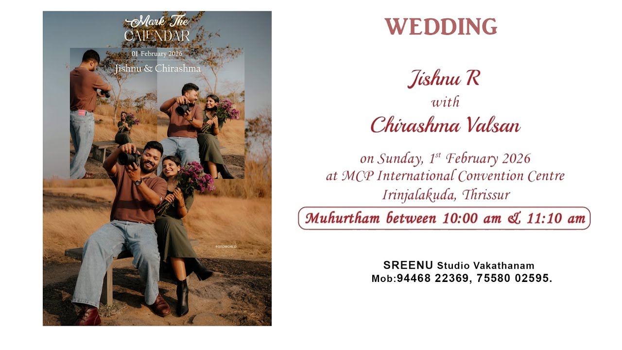 WEDDING || JISHNU & CHIRASHMA || 01-02-2026