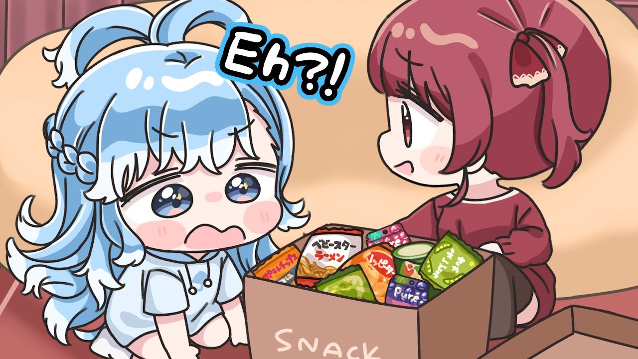 Kobo gets so happy after getting so many snacks from Marine[Animated Hololive/Eng sub]