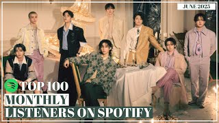 Top 100 K-pop Acts with Most Monthly Listeners on Spotify (June 2025)