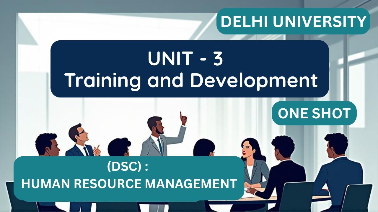 Unit 3 : Training and Development One shot | Human Resource Management ...
