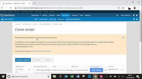 Claiming expenses on Clearbooks