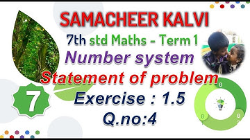 TN 7th maths tamil term 1 / Number system / statement problem of integer /exercise 1.5 Q.no 4  kalvi