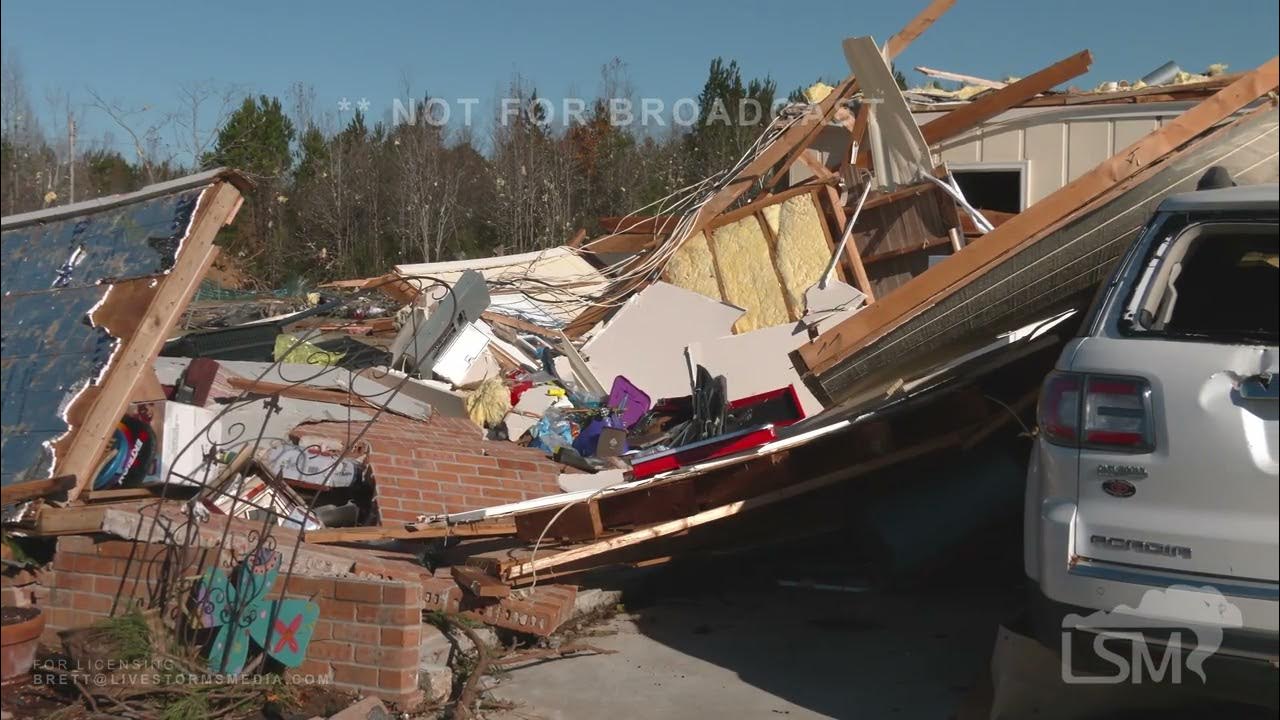 12022022 Caledonia, MS 4K Stock Footage Mississippi Tornado damage