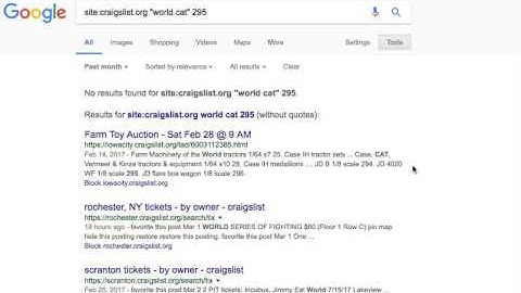 google search tips for Craigslist