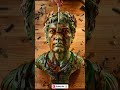 Rust removal on face statue #metal #rust #statue