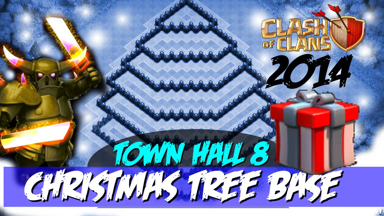 Clash Of Clans Christmas Tree TH8 Base (2014) YouTube