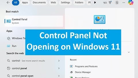 Control Panel Not Opening on Windows 11