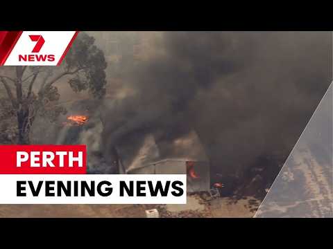 Machinery caused bushfire threatens Mundaring homes; Fuel rationed as stations run dry | 7NEWS Perth thumbnail