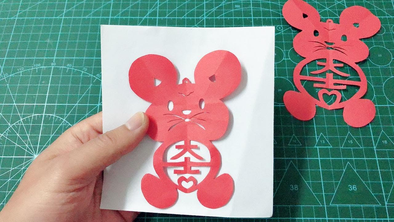 2020是鼠年，剪个漂亮的鼠来宝窗花。我喜欢