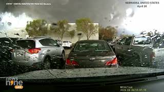 Shocking footage | Dashcam video captures powerful tornado wiping out building in Nebraska | News9