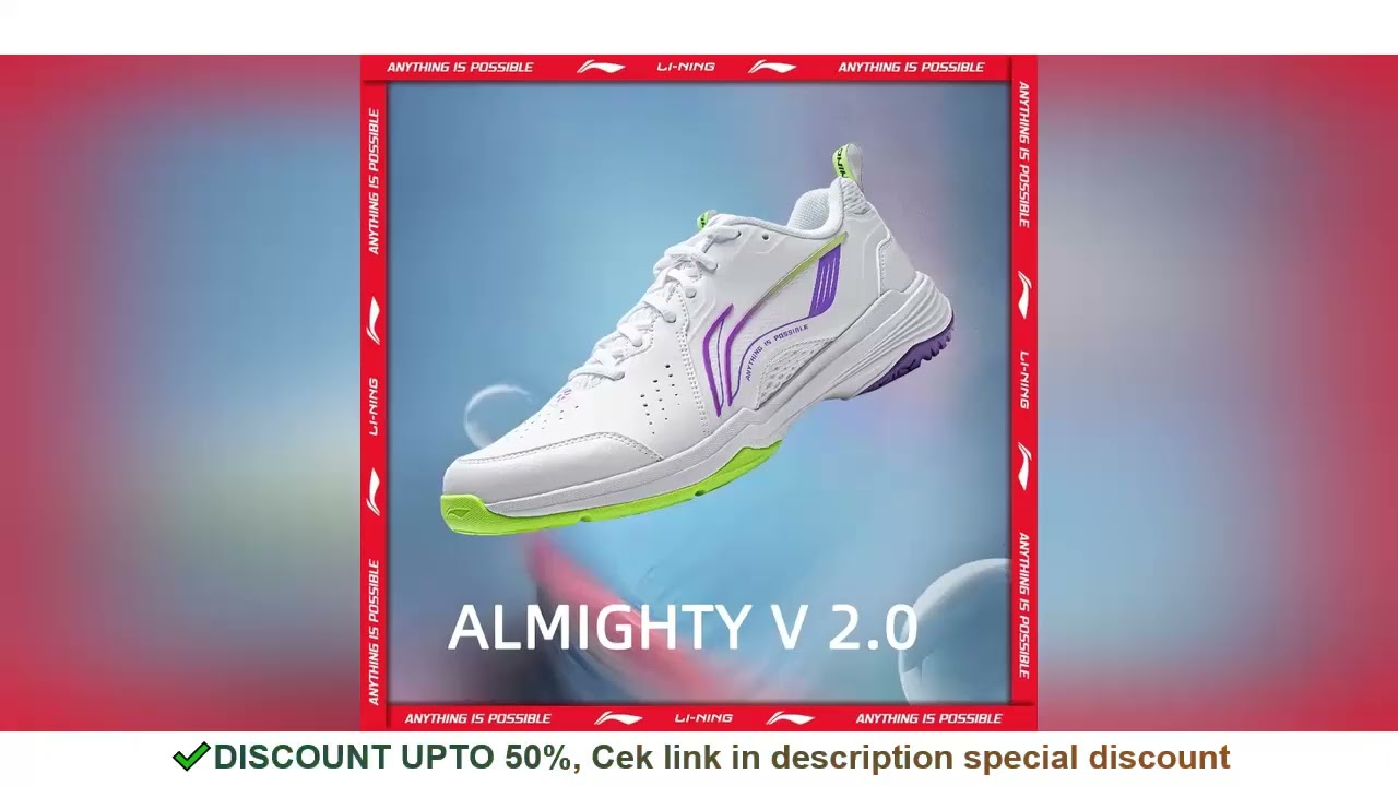 Li-Ning Unisex ALMIGHTY V 2.0 Badminton Shoes NON-MARKING Cushion LiNing Wearable Anti-Slippery Snea