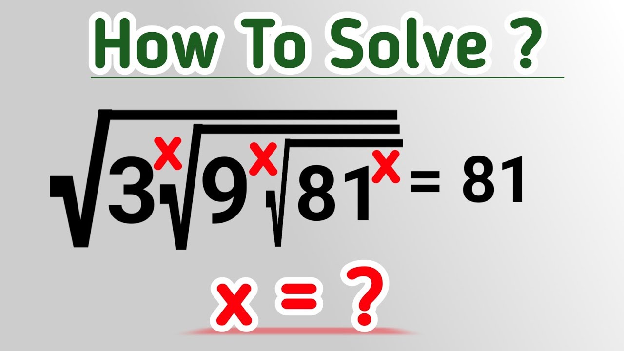 Solving A Nice Radical Equation 😎😎 || Can You Solve It ?