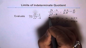 Evaluate Limit by Substitution for Radical Indeterminate Quotient