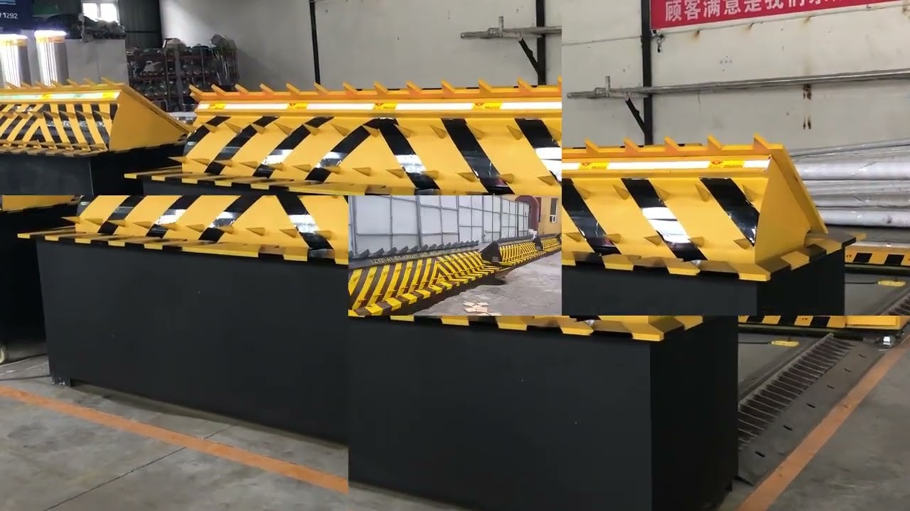 Hydraulic automatic roadblock -prevents illegal vehicles from forcibly entering