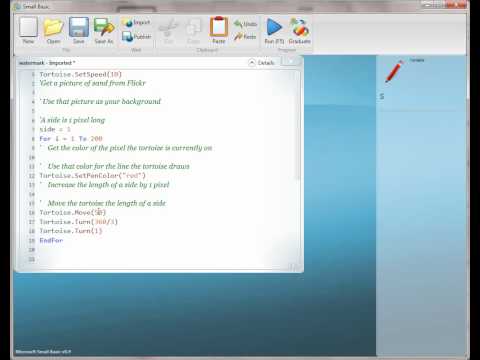 WaterMark Small Basic recipe (for teachers)