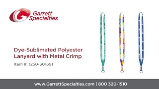 Dye Sublimated Polyester Lanyard with Metal Crimp