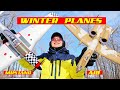 Winter Snow Planes - FMS Mustang &amp; E-Flite A10