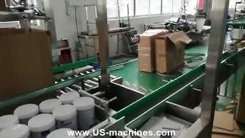 Automatic milk powder can tin bottle robot hand pick box inserting packing line