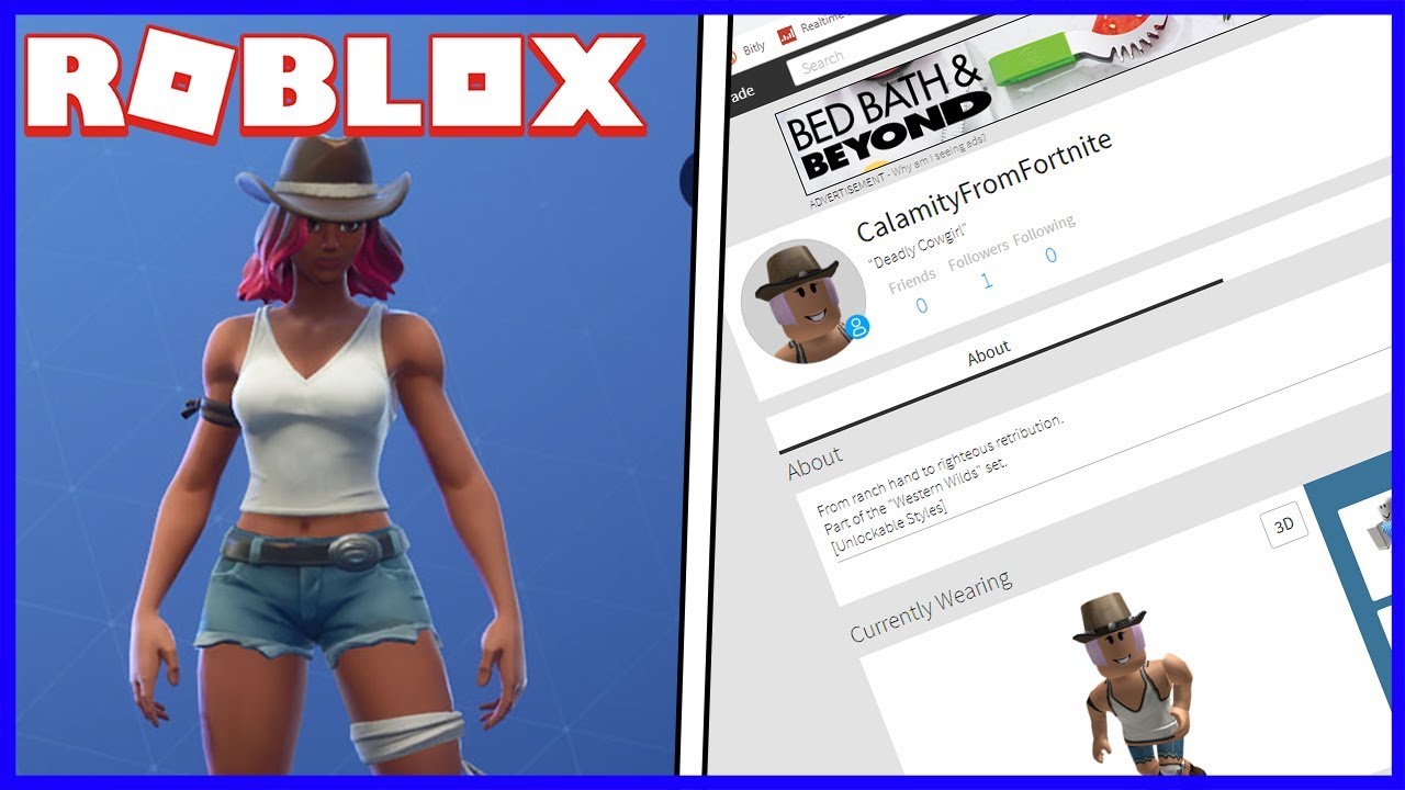 Making Calamity From Fortnite A Roblox Account - fortnite calamity roblox