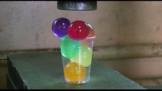 big Orbeez balls vs Hydraulic Press