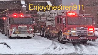 Mount Vernon fire department engine 3, tower 61, and car 2 responding 2/7/21