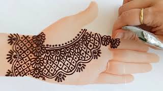Latest beautiful simple arabic henna mehndi design tattoo screenshot 5
