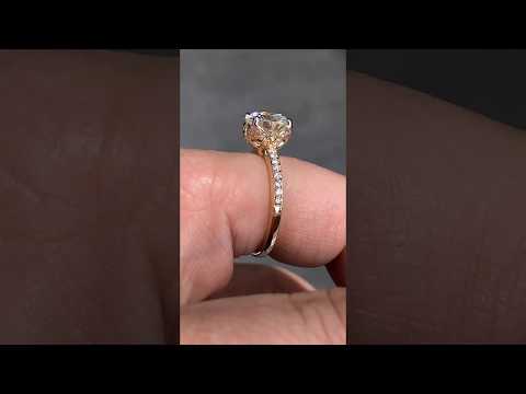 Moissanite Engagement Ring with Floral Style Prongs ring video