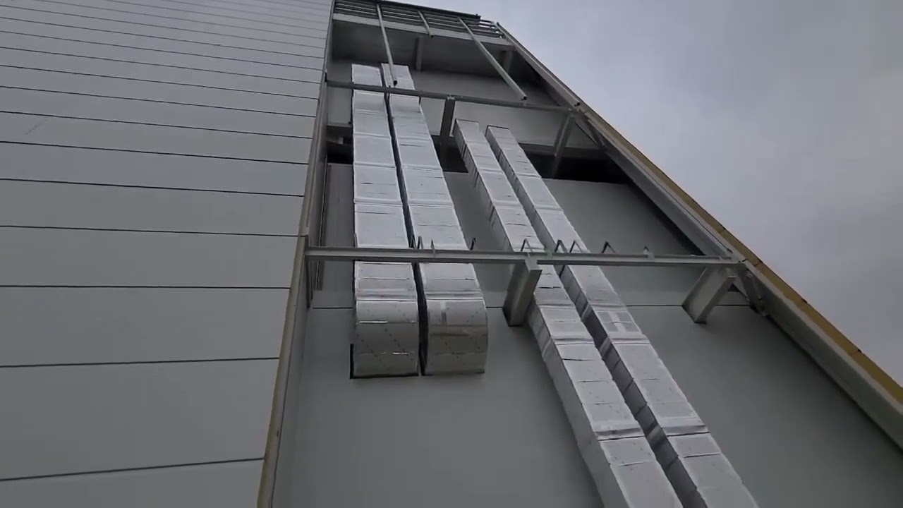 Extreme job. high place operation car. duct work.