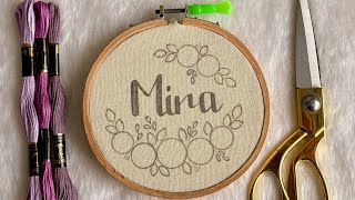 Easy Embroidery for Beginners | Easy Name Hoop with Woven Rose (Free Pattern) ❣️Gossamer