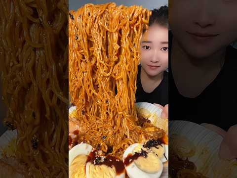 ASMR SPICY NOODLES MUKBANG 🌶️ Real Sound Eating #shorts