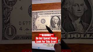 Off Color Serial # Error Found On Newer $1 Bills! PEOPLE ARE CA$HING IN! #shorts